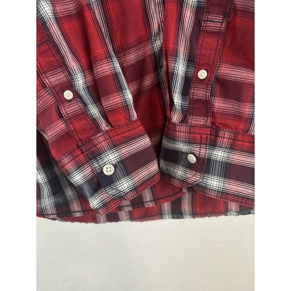 Urban Pipeline Mens XL Shirt Flannel Button Red Blue Plaid - Picture 4 of 7